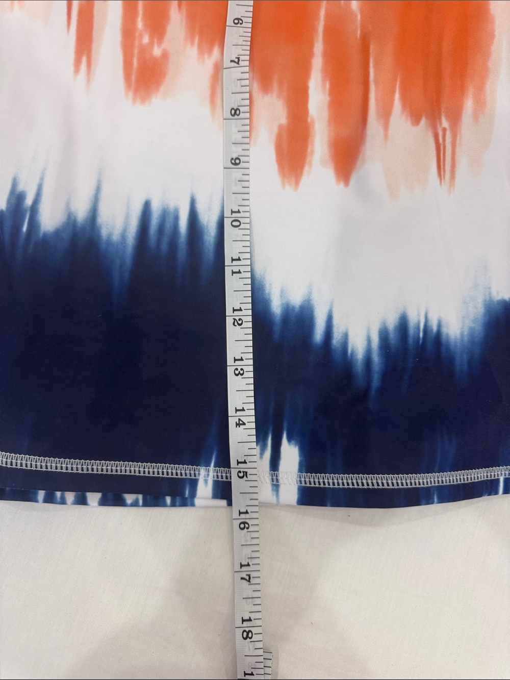 Tie-Dye Orange and Navy A-Line Skirt - Picture 7 of 17